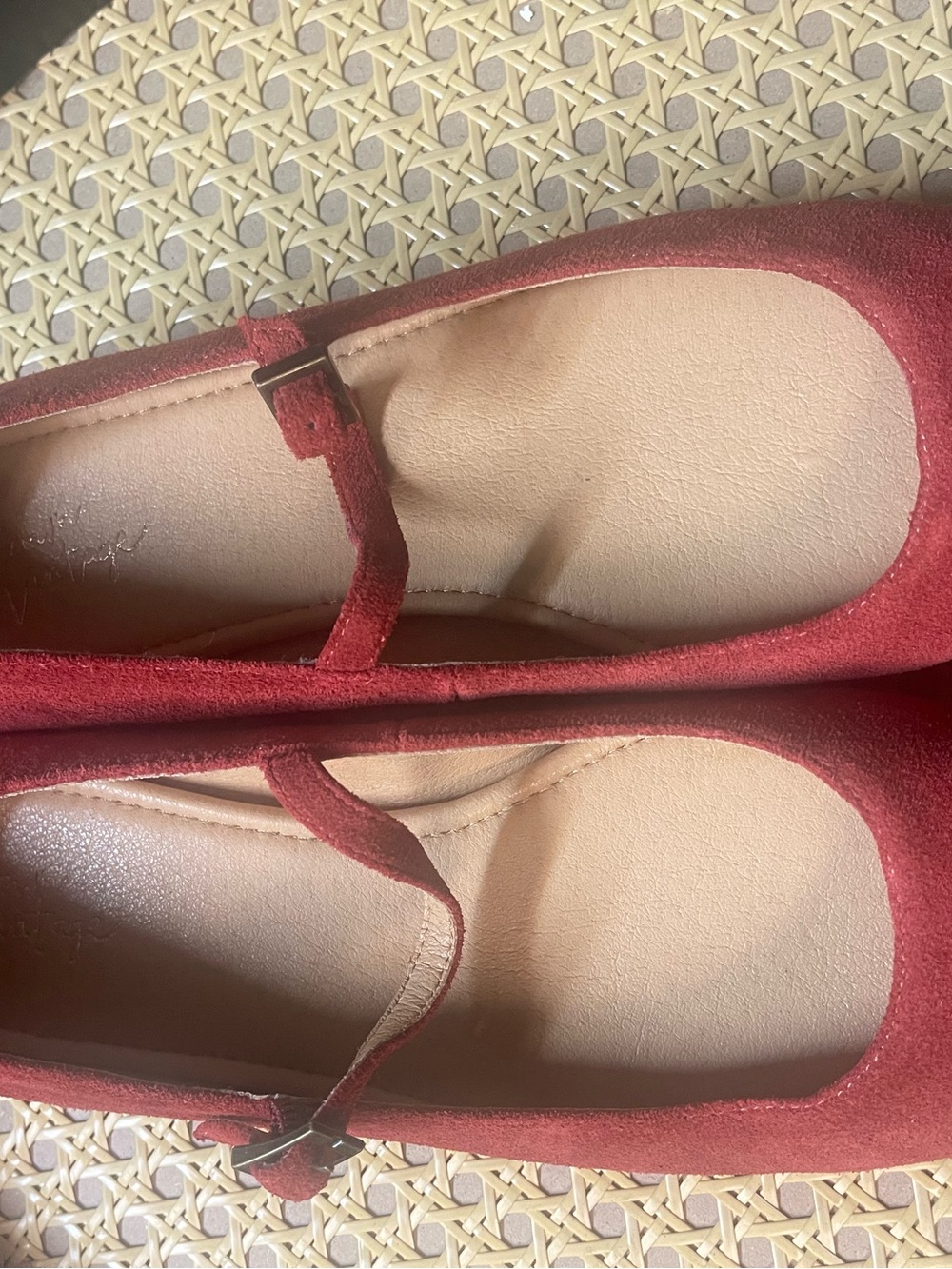 Crown Vintage Red Suede Mary Jane Flats - Picture 5 of 7